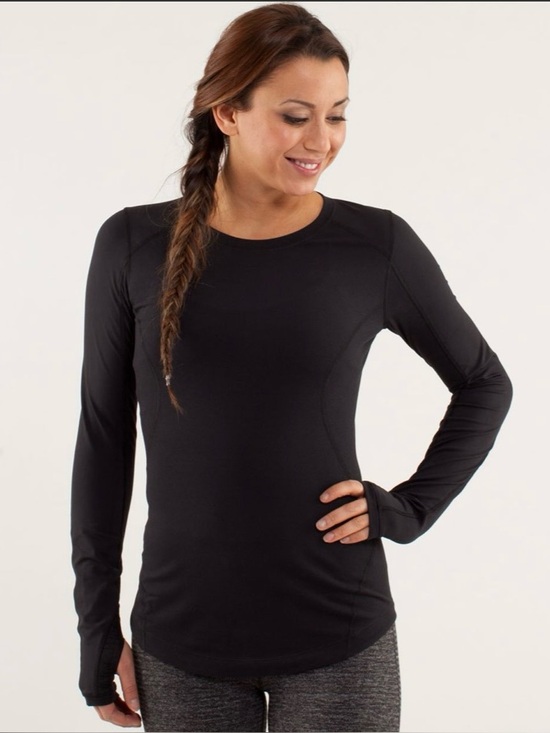 lululemon athletica Tops - Lululemon Run: Reflect Long Sleeve Pullover Top Women’s 2 Black Reflect Fitted